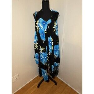 Aloha Fashion Women One Size Tie Hawaiian Floral Dress 100% Rayon Aloha